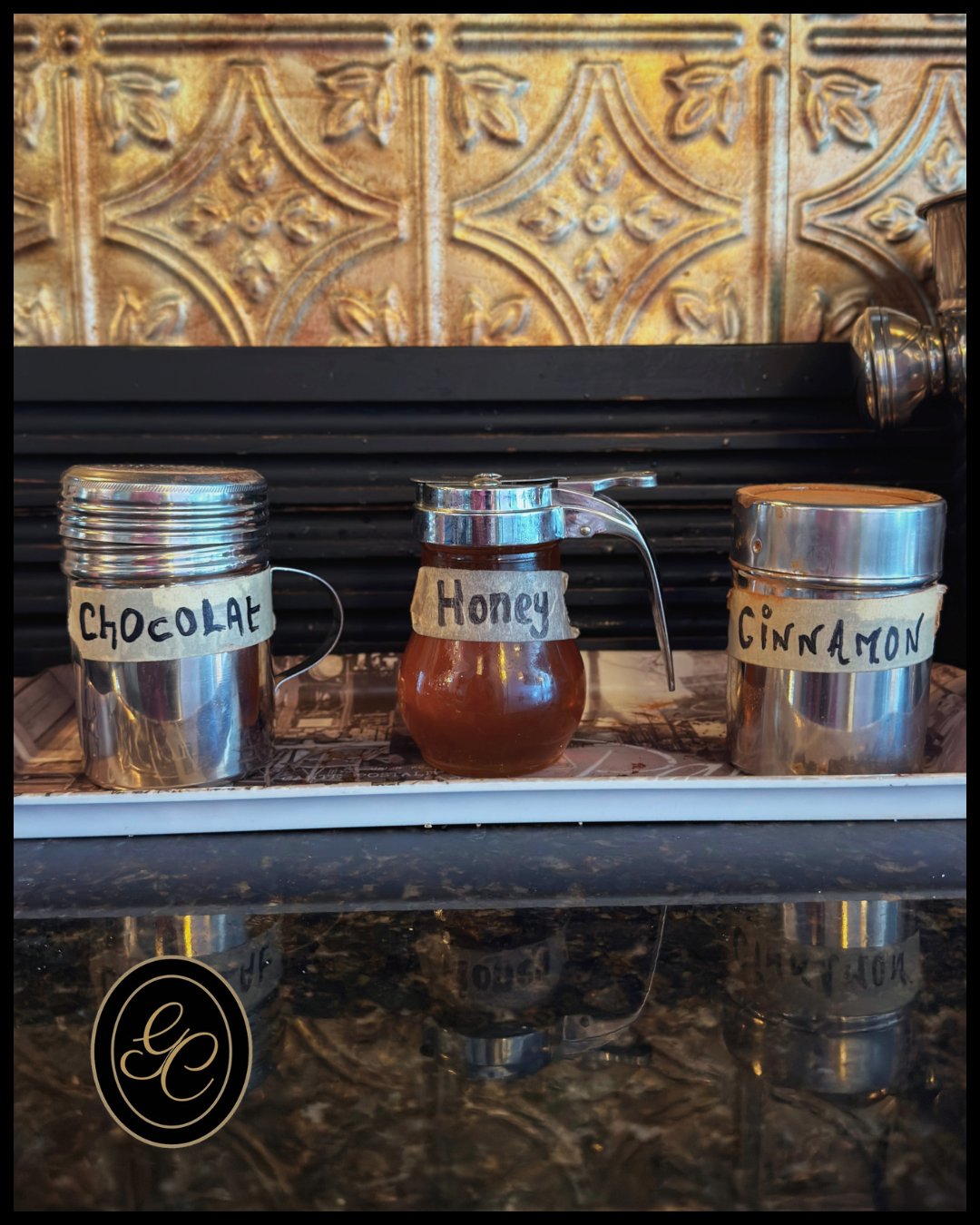 Café table styling at Grain de Café Naples